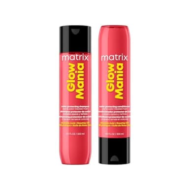 Matrix Glow Mania Color Protecting Shampoo and Conditioner Set | Color Care | Color Glow | Hair Shine | Glycolic Acid & Rosehip Oil | Sulfate-Free | For Dull & Color-Treated Hair | 10.1 fl oz