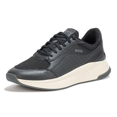 BOSS, Modern Knit Structure Running Sneaker, Matte Black, 11