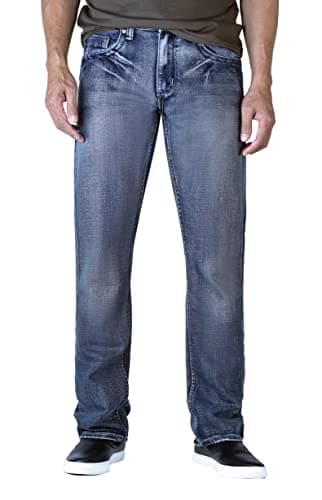 Flypaper Mens Straight Jeans Regular Fit Med Silver Haze Western Jeans Blue Denim