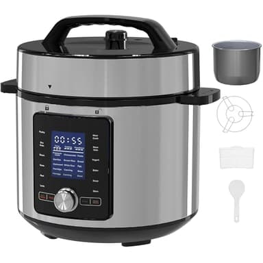 NEWBULIG 8.5 Quart Electric Pressure Cooker, Stainless Steel Multi Cooker Pressure, 24-in-1 Slow Cooker for Rice, Meat Stew, Porridge, Multigrain, Soup, Bean, Bake, Steam, Yogurt Maker