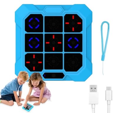 LAISANIM Handheld Game Console, Pocket Sized Electronic Game Device with 6 Classic Games Including Toe and Sudoku for Kids Teens and Adults, Educational Toy for Logic Thinking and Memory (Blue)