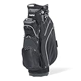 Bag Boy Chiller Golf Cart Bag, 14 Way Top with Full Length Individual Dividers, Dedicated Putter Well, Removable Cooler, 12 Pockets, Black/Charcoal/Silver