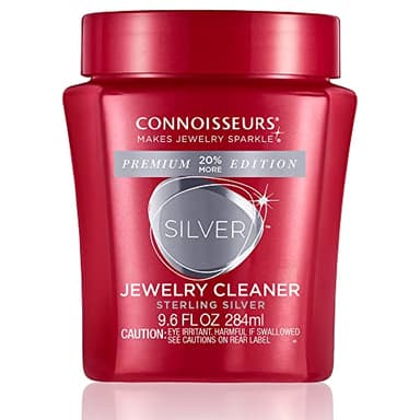 CONNOISSEURS Premium Edition Silver Jewelry Cleaner Solution for Sterling Silver - 9.6 fl oz - Cleans and Removes Tarnish in Seconds