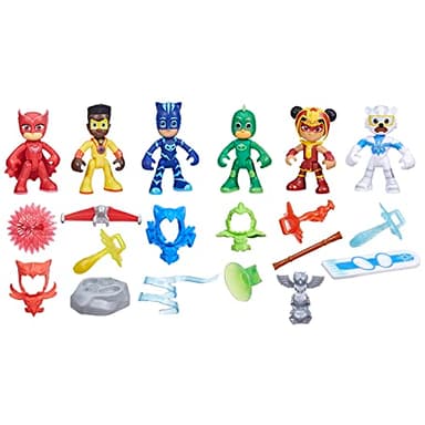 PJ Masks Power Heroes Meet The Power Heroes Figure Set with 6 Figures and 14 Accessories, Preschool Toys for Kids 3 Years and Up