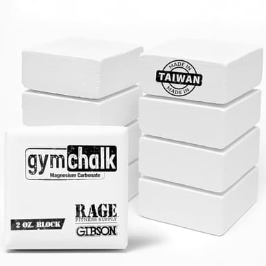 Gibson Athletic Gymnastic Powder Chalk Block, Premium Taiwan Gymnastics Chalk Blocks, Pack of 8 Chalk Blocks, Magnesium Carbonate, Weightlifting, Rock Climbing Powder Chalk, 1Lb (8 Blocks x 2oz)