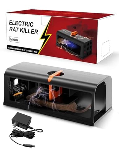 Electric Rat Traps Indoor for Home, Electronic Rat Trap Zapper with Anti-Escape Baffle, Safe and Effective Rodent Control, No-Touch Disposal, Adapter Powered Rodent Trap for Indoor Use
