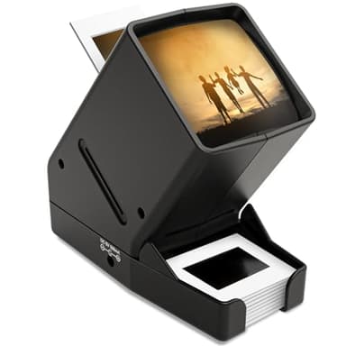 DigitConvert 35mm Slide Viewer, 3X Magnification, USB Powered/Battery Operation-for 35mm Slides & Positive Film Negatives (4AA Batteries Included)