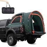 LIBERRWAY Truck Bed Tent, 5.5-6 FT Pickup Truck Tent with Windows and Waterproof PU2000mm Double Layer 2-Person Truck Tents for Camping Outdoor Traveling-Green