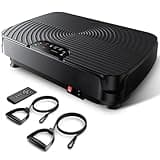 Vibration Plate Exercise Machine, Full-Body Workout Platform with 50 Intensity Levels, Anti-Slip Pedal, Sturdy to Load 140KG, for Stress Relief/Health Recovery/Lymphatic Drainage - Black