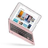 Hotkesa Bluetooth Keyboard Case for iPad Mini 4&5, iPad Keyboard Case with 125 Degree Swivel Rotating Stand, Ultra-Slim,Shockproof Protection, Auto Sleep/Wake Feature(iPad Mini 4/5 Rose Gold)