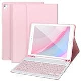 iPad Keyboard Case 9.7’’ for iPad 6th Gen 2018,iPad 5th Gen 2017,Bluetooth Keyboard for iPad Air 2/1,Pro 9.7’’,Case with Keyboard iPad 6th gen,iPad Keyboard Case 6th Gen with Pencil Holder,Pink