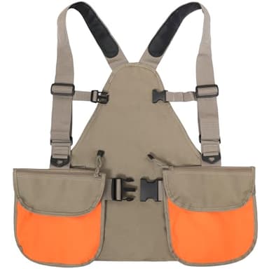 HUNTPAL Upland Hunting Vest Tactical Vest for Filed Bird Hunting, Backpack w/Game Pouch and Pockets, Chest Strap & Waist Belt (Blaze Orange)