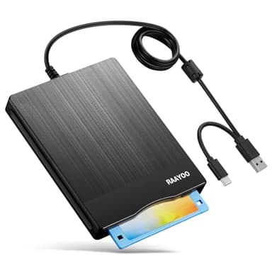 Floppy Disk Reader 3.5 inch USB Floppy Disk Drive External 3 1/2 floppy disc reader Portable Floppy Diskette Drive USB C For PC Laptop Notebook Computer With Windows 11/10 (Brushed Texture, 3.5 inch)