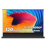 SCREENPRO 120 inch Non-Tensioned Floor Rising Projector Screen, Motorized Self-Rising ALR Projector Screen with Remote, 16:9 Electric Home Theater Screen for 4K Ultra Short Throw Laser Projector