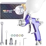 HVLP Paint Sprayer Premium Set, Spray Paint Gun with 1.3mm Tip, 600CC Cup and Cup System Connector, Sprayer Gun for Car Painting and Touch Up(Purple)
