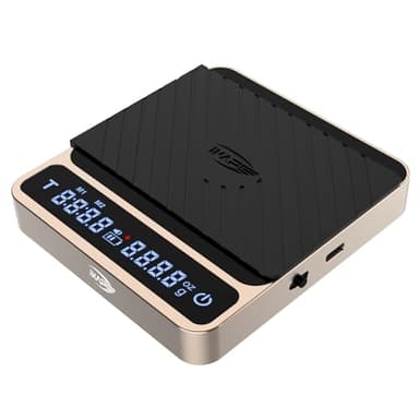 IKAPE Digital Coffee Scale, Premium Aluminium Espresso Scales with Timer, 2kg/0.1g High Precision Rechargeable Drip Espresso Scale with Tare Function, LED Display(Gold)