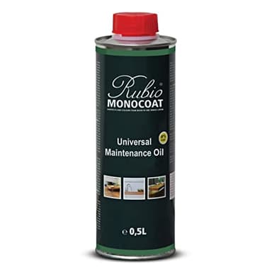Rubio Monocoat Universal Maintenance Oil, 1,000 ft² - Pure | Satin Sheen Enhancement & Protection for Indoor Wood Floor & Wooden Furniture Surfaces Treated with Oil Plus 2C | 0.5 Liter