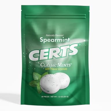 Certs Mints – Classic Fresh Breath Mint | The Original Since 1956 | 20 Count Package | Crisp Spearmint Flavor | Iconic Nostalgic Mint (Pack of 1 = 20 Mints, Spearmint)
