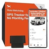 GPS Tracker for Vehicles, No Subscription, Business Fleets, Mileage Tracking, Speeding Alerts, Route History, 4G SIM and Data Included, Geofence, OBD, No Monthly Fee, USA Developed, Moto Watchdog