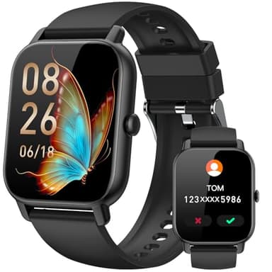 Smart Watches for Men Women(Answer/Make Call), 1.85 inch HD Fitness Tracker Watch with Activity Counter/ Sleep Monitor/ 110+ Sports Modes, IP68 Waterproof Smart Watch for Android iPhone iOS Compatible