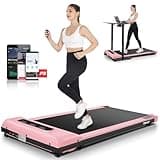 Walking Pad Treadmill, Under Desk Treadmill, 3 in 1 Portable Treadmills for Home Office, Smart App Control & Remote Control, LED Display,Classic Pink