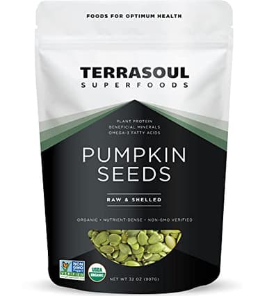 Terrasoul Superfoods Organic Pumpkin Seeds, 2 Lbs - Premium Quality, Shelled, Raw, Unsalted