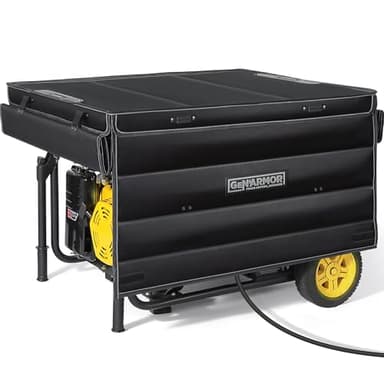 GenArmor Generator Covers While Running, 100% Waterproof Heavy Duty Tarps Generator Tent, Portable Outdoor Generator Enclosure for Most 4000w~13000w Generators, Black, Standard