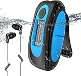 AGPTEK IPX8 Waterproof Mp3 Player with Screen, Multi-Functional Clip Music Player with Waterproof Headphones for Surfing Swimming Water Sports