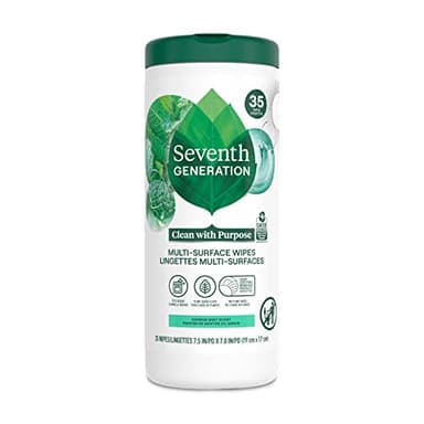 Seventh Generation Multi-Surface Cleaning Wipes, Garden Mint Scent, Cuts Grease & Grime, 35 Wipes