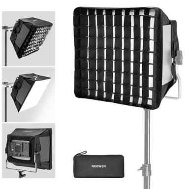NEEWER Upgraded Softbox Diffuser for NL660 RGB660 PRO II LED Video Light Panel, 12.6"x11.6" Foldable with Grid/Bag/Blackout Hood, No Need to Remove barndoors Quick Set Up for Soft Light, NS4S
