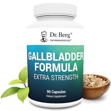 Dr. Berg Gallbladder Formula Extra Strength - with Ox Bile Powder and Conjugated Bile Acid - Digestive Enzymes Proprietary Blend - Full 45-Day Supply - 90 Vegetable Capsules