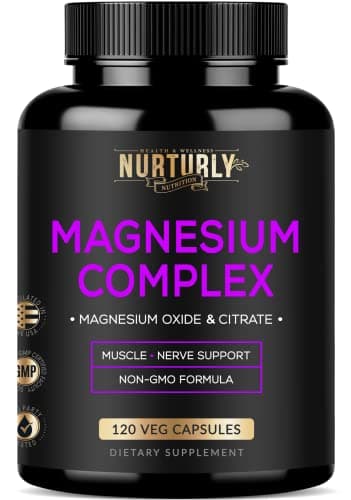 Magnesium Citrate & Oxide 500mg Complex Supplement - High Absorption Maximum Strength - Helps Support Bone Density and Strength, Muscles, Energy and Sleep - 120 Vegan Capsules