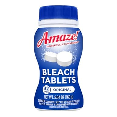 AMAZE Ultra Concentrated Bleach Tablets [32 tablets] - Original Scent - for Laundry, Toilet, and Multipurpose Home Cleaning. No Splash Liquid Bleach Alternative