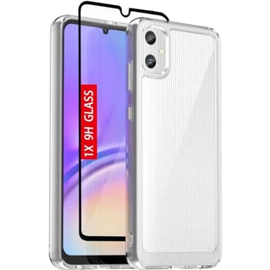for Samsung A05 Case, Samsung Galaxy A05 Case, with [Tempered Glass Screen Protector][Built-in 4 Airbags][Not-Yellowing] Military-Grade Shockproof Protective Case for Samsung Galaxy A05, Crystal Clear