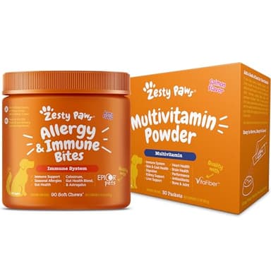 Zesty Paws Allergy & Immune Bites + 10-in-1 Dog Multivitamin Powder