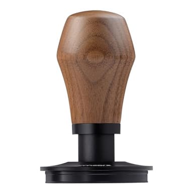 Normcore 58mm Espresso Coffee Tamper V4 - Spring Loaded Tamper With Titanium PVD Coating Flat Base -15lb / 25lb / 30lbs Replacement Springs, Genuine American Walnut Handle
