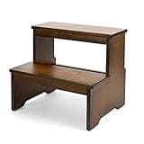 StrongTek Bamboo Two Step Stool for Adults and Kids, Bed Stepstool with Anti-Slip Bottom, Heavy Duty for Kitchen, Bathroom, Bedside Step Stool, Wooden Step Stairs 350 lbs Capacity