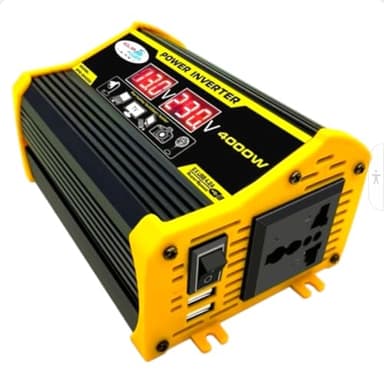 High-Power 4000W DC to AC Power Inverter – 12V to 110V/220V Converter with Dual USB Ports, Universal AC Outlet, LED Display for Cars, Trucks, RVs, and Home Backup (110V)