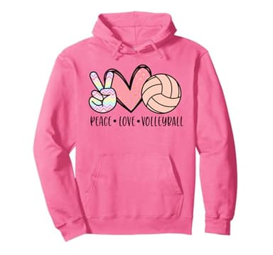 Peace Love Volleyball Cute Pastel for Women Teen Girls Tween Pullover Hoodie