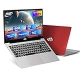 NIMO 15.6 IPS FHD-Laptop, 16GB RAM 1TB SSD Intel Pentium Quad Core N100, Computer with Backlit Keyboard Fingerprint (Beat to i3-1115G4 Up to 3.4GHz) Laptops for Student, Win 11 Red