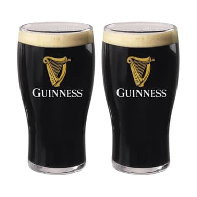LORD'S ROCKS Guinness Official 20oz Pint Glasses – Set of 2, Branded Tulip Shape Beer Glassware – Classic Irish Pub Style
