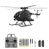 GoolRC C189 RC Helicopter, 4CH Remote Control Helicopter, 1:28 2.4GHz MD500 RC Aircraft with 6-Axis Gyro, Dual Brushless Motors, One Key Take Off/Landing for Adults, 2 Batteries (Black)