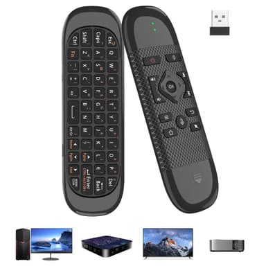 Air Mouse - with Voice, 6-Axis Gyroscope, Bluetooth, Infrared Learning（Power Button only）, USB Air Mouse Remote Control, Multi-Function Mini Wireless Keyboard, Suitable for Smart TV/Android TV Box/PC