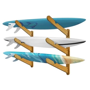 Surfboard Rack for Wall | Surfboard Wall Mount | Surfboard Wall Rack | Paddle Board Wall Rack | Surf board Wall Mounts | Surf Rack for Board Storage (3-Layers)