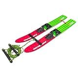 AIRHEAD Watermelon 47" Combo Water Skis with Removable Training bar with Double Handle Rope and Adjustable bindings US Child Size 5-12