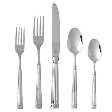 FORTESSA Doria 18/10 Stainless Steel Flatware, 20 Piece Place Setting With Table Knives, Forks and Spoons (Service For 4), Dishwasher Safe, Polished