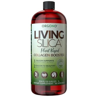Living Silica ORGONO Plant-Based Collagen Booster | Horsetail Extract & Rosemary | Supports Collagen & Elastin for Joint & Bone Health, Glowing Skin, Strong Hair & Nails | 33.85 Fl Oz