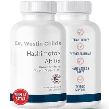 Dr. Westin Childs Hashimoto’s Ab Rx | Organic Black Cumin Seed Nigella Sativa for Immune, Thyroid Antibody Support, Digestion, TPO & Thyroglobulin, Omega 6, 7, 8, Thymoquinone, Selenium - 120 ct