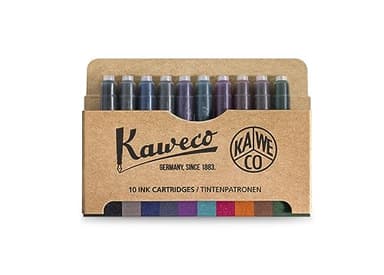 Kaweco Fountain Pen 10-Pack Ink Cartridges in 10 Colours for Cartridge Fountain Pens with Short Standard Cartridges | Set of 10 Fountain Pen Ink Cartridges | Ink Set in Multiple Colours
