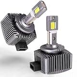 CHOPDARK D1S D1R D1C LED Bulbs 110W 30000Lm Super Bright 6500K Cool White Built-in Fan and 2 Thermally Conductive Copper Tubes Plug and Play Fog Lamp 2pcs